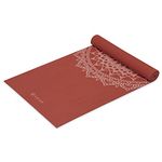 Gaiam Yoga Mat - 5mm Thick Yoga Mat - Non-Slip Exercise Mat for All Types of Yoga, Pilates & Floor Workouts - Textured Grip, Cushioned Support, Variety of Designs (24 x 68 inches long), Sunburnt