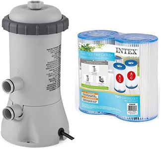 Intex 530 GPH Easy Set Pool Filter Pump System for Above Ground Swimming Pools with GFCI and Type A or C Filter Cartridge Replacements (2 Pack)