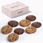 Cocosutra Box of 8 Ooey Gooey Melty Chocolate Eggless Cookies | Chunky Chocolate Chip & Fudgy Brownie | Freshly Baked Premium Cookies for Gifting | 100% Natural | 4 * 2 | 320g