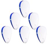 6 Packs Ultrasonic Pest Repeller, Electronic Pest Repellent Plug in Indoor for Insects, Spiders, Mices, Roaches, Mosquitoes, Bugs, Flies, Eco-Friendly, Human & Pet Safe