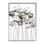 Casablanca - Wall Decoration Fleurs Metal Dark Brown Frame Flowers Antique Brown / Champagne
