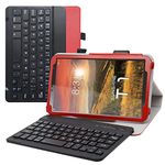 LiuShan Detachable Keyboard Standing PU Leather Cover Case for 8" Sunshine T1 Elite/Foxx T8/Qlink Scepter 8/Sky Devices Elite OctaX/T8 Plus/Xmobile X8/Hyundai Hytab Plus 8WB1,Red