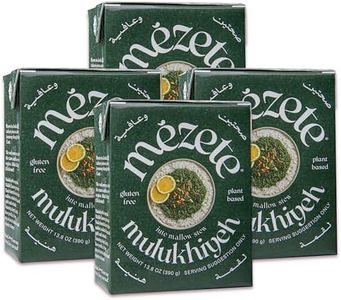 Mezete Authentic Middle Eastern Stew | Molokhia Leaves Stew | All-Natural | Ready to Eat | Shelf Stable | Zero Cholesterol | No Trans Fat | Non-GMO | 390g (Pack of 4)