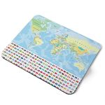 Destination Vinyl ltd Colour World Atlas Map Flexible Rectangle 5mm Rubber Mouse Mat Pad Office Home Novelty Printed Desk Accessory #52722