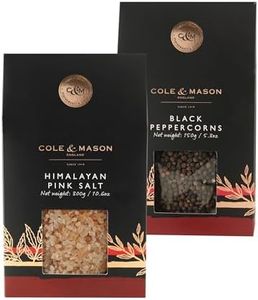 Cole & Mason Gourmet Spice Refill Box - Pairs Well with Chicken, Beef, Pork & More - Salt & Peppercorn Refill for Salt & Pepper Mill Grinder - Himalayan Pink Salt & Black Pepper 15.9 Oz Box Set