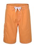 Nonwe Men's Solid Lightweight Board Shorts with Lining Orange 36