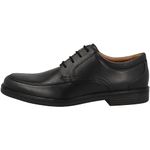 Clarks Mens UN Aldric Park Black Leather Black Leather Formal Shoes - 6 UK (261325767)