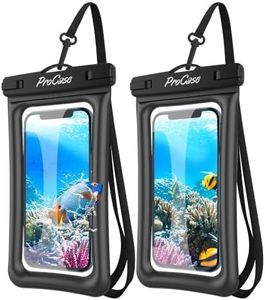 ProCase Floating Waterproof Phone Pouch Waterproof Phone Case, Underwater Dry Bag Cell Phone Pouch for iPhone 15 14 13 12 11 Pro Max XS XR X, Galaxy S23 S22 S21 Ultra Up to 7.0" -2 Pack, Black