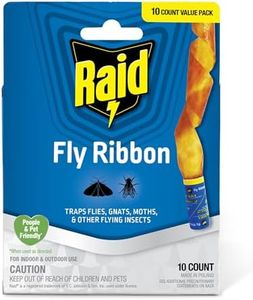 Raid Fly Ribbon, Fly Traps for Indoors and Outdoors, Bug Trap for Flying Insects, Pack of 10