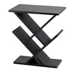 Adesso Zig-zag Accent Table, Wood, Black, 21.5" H x 12" D x 19" W