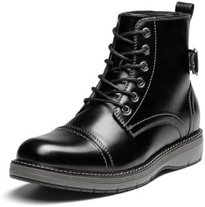 Bruno Marc Men's Motorcycle Combat Boots Lace-Up Casual Dress Biker Boot,Size 9.5,All Black,BMUMAB2509