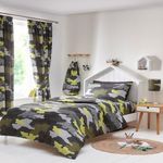 Happy Linen Company Girls Boys Kids Camo Camouflage Green Double Reversible Soft Easy Care Bed Linen Duvet Cover Quilt Bedding Set With Pillow Cases