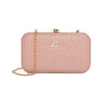 Lavie womens Sparkle Framed Small Rose Pink Clutch Bag