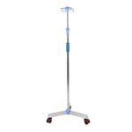 IV Pole with Wheels, Portable Collapsible IV Pole Stand, IV Bag Stand with 4 Hook 3 Leg, Aluminum Alloy Infusion Stand, IV Drip Stand Height Adjusts from 45.2" to 78.7" IV Bag Holder for Home Clinic