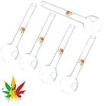 Set of 5 Smoking Pipes Oil Pipe Burner Glass in Smell Proof Bag Box