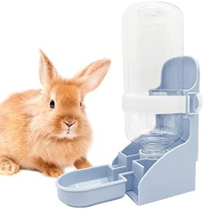 kathson Rabbit Water Feeder, 17oz Hanging Water Fountain Automatic Dispenser No Leak Water Bottle for Bunny Chinchilla Guinea Pig Hedgehog Ferret (Blue)