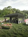 KYBOLT Pop Up Canopy 10x20 Ft Outdoor Wedding Party Tent with Removable Sidewalls Easy Set Gazebo for Farmers' Market, Outdoor Events, Wedding Party - Black