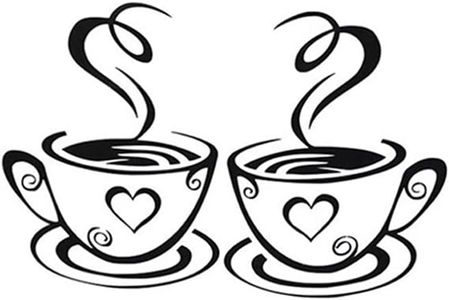 duoyif Stickers Muraux Tasse à Café Autocollant Mural Tasse à Café Stickers Muraux Cuisine Tasse à Café Art Stickers Muraux Pour Déco Café Thé Bureau Salon Cuisine Décoration Murale De Café 30x18cm