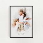 Watercolour Family Portrait, Father's Day Gift, Personalised Painting From Photo, Custom Family Print, Mother's Day Gift, Photo Art