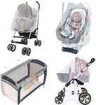 No-See-Ums Mosquito Net for Baby Finest Holes Mesh 2000 Universal Size Stroller Bug Net, No Harmful Chemicals and Breathable for Stroller, Playpen & Car Seat Available in Grey or Coffee