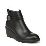 Dr. Scholl's Shoes Women's Camille Wedge Ankle Bootie Boot, Black Smooth, 5 UK