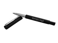 Savri Personalized Parker Vector Roller Pen Matt Black with name engraved on it. ideal for gifting on Valentines day. Gifts for men,women, boys, girls, bf gf, for couples, husband, wife. Silver Clip