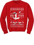 Tstars Dabbing Santa Ugly Christmas Sweater Style Holiday Boys Girls Kids Sweatshirt Large Red