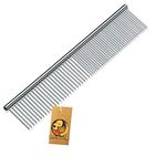 Foodie Puppies Professional Rounded Teeth Stainless Steel Needles (Flat Comb, Small) Pet Hair Grooming comfortable Comb Suitable for Dogs, Puppies, Rabbits, and Cats