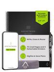 ROCKETBOOK Multi-Subject Smart Scannable Notebook with Dividers | Lined Reusable Notebook with 1 Pilot Frixion Pen & 1 Microfiber Cloth | Infinity Black, Letter Size (8.5" x 11")