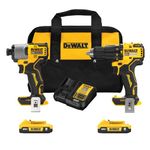 DEWALT 20V MAX Hammer Drill/Impact Driver Cordless Tool Kit, Brushless Motor, Variable Speed (DCK228D2)