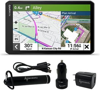 Wearable4U - Garmin OTR710, Large, Easy-to-Read 7 GPS Truck Navigator, Custom Truck Routing, High-Resolution Birdseye Satellite Imagery with Power Pack Bundle