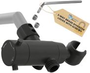 HammerHead Showers® ALL METAL 3 Way Shower Diverter Valve with Shower Head Holder — Universal Splitter To Connect Handheld Spray Wand And Rain Showerhead to Shower Arm Mount — Matte Black