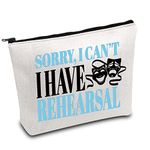 Theater Makeup Bag Drama Actor Actress Gifts Comedy Tragedy Mask Theatre Bag Sorry i Can't i Have Rehearsal Funny Drama Student Gift (I Have Rehearsal)