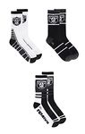 Gertex NFL Las Vegas Raiders Men's 3 Pack Sport Crew Socks