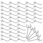 BELLE VOUS 50 Pack Single Steel Pegboard Hooks - 10.5cm / 4.13 Inches - Heavy Duty Metal Wall Display Peg - Board Hook for Organising Garage Workbench Tools & Retail Store Shelving