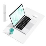 YSAGi Non-Slip Desk Pad,Mouse Pad,Waterproof Leather Desk Table Protector,Ultra Thin Large Desk Blotter, Easy Clean Laptop Desk Writing Mat for Office Work/Home/Decor(White, 23.6" x 13.7")