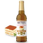 Matteo's Sugar Free Coffee Flavoring Syrup, Tiramisu, Delicious Coffee Syrup, 0 Calories, 0 Sugar coffee syrups, Tiramisu, 750 ml, 1-Pack