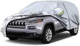 Koukou SUV Car Cover Custom Fit Jeep Cherokee from 2013 to 2024, Waterproof Car Cover All Weather for Automobiles Outdoor Indoor with Zipper Door, Sun Rain Dust Snow Protection.