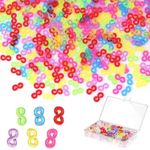 PATPAT® Rubber Bracelet Connector Hooks 500Pcs S Connector Clips Color Plastic Rubber Bracelet Connector Hooks for Loom Band Bracelet Making, DIY Rubber Bracelet Making, Crafting