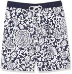 Amazon Essentials Men's 9" Relaxed-Fit Quick-Dry Swim Trunk - Discontinued Colours, Black Floral, XS