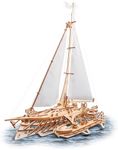 UGEARS 3D Puzzles for Adults Trimaran Merihobus - Wooden Mechanical Models Construction Craft Kits for Adults