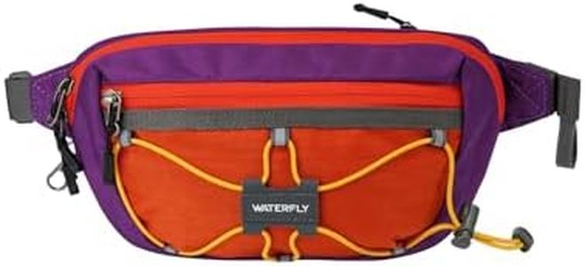 WATERFLY Lightweight Small Fanny Pack: 1.5L Slim Crossbody Waist Belt Hip Bag with RFID Blocking, Anti-Theft & Water Resistant Pouch Purse for Women Men Travel Hiking Running Walking EDC - Purple-red