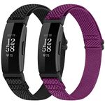 SHIJZWD Adjustable Elastic Watch Strap Compatible with Fitbit Inspire 3/Inspire 2/Inspire/Inspire HR/Fitbit Ace 3/Ace 2, Soft Breathable Nylon Sport Band Stretchy Replacement Wristband for Women Men