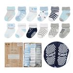 Baby Socks 12 Pairs, Toddler Socks, Newborn Socks, Baby Socks 6-12 Months Boys, Safe Walking Non-Slip Sole, Infant Socks, Baby Girl Socks, Baby Boy Socks