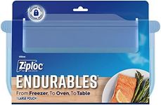 Ziploc Endurables Large Pouch, 8 Cups, Reusable Silicone Bags and Food Storage Meal Prep Containers for Freezer, Oven, and Microwave, Dishwasher Safe