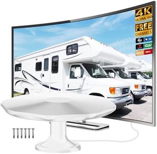 Long Range RV TV Antenna Outdoor Digital HDTV Antenna with Amplifier, 360° Omni-Directional Reception Outdoor Digital Tv Antenna for Smart Tv, Suitable for Camper, RV, Truck, Boat