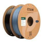 eSUN PLA Filament 1.75mm, PLA High Speed 3D Printer Filament Dimensional Accuracy +/- 0.05mm, 1KG per Spool, 2 Spools 3D Printing Filament,Grey and Black