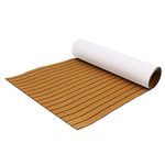 Boat Flooring Mat EVA Foam Faux Teak Sea Decking Marine Carpet Boat Decking Mat Non-Slip Self-Adhesive Flooring Material for Boats Pontoon Yacht Surfboard Swim Platform RV Floor 94x35 inch