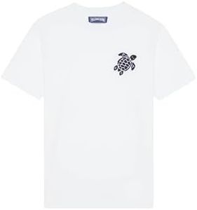 Vilebrequin, Organic Cotton T-shirt Big Turtle Embroidery, white, XL