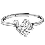 GIVA 925 Silver Anushka Sharma Zircon Classic Ring, Adjustable | Gifts for Girlfriend, Gifts for Women and Girls | With Certificate of Authenticity and 925 Stamp | 6 Month Warranty*